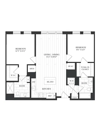 Floor plan 2 Bed/2 Bath-2B-1-A-The Barrett