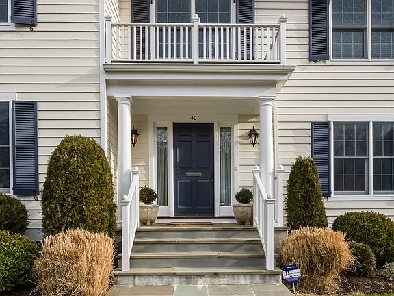 A closer view of the welcoming front entrance