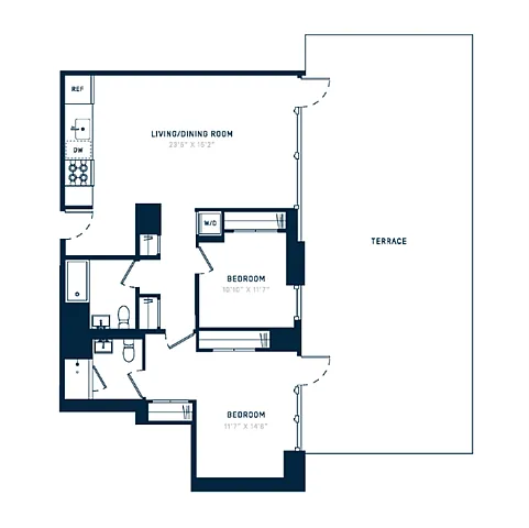 Floor plan 2X w/ Terrace
