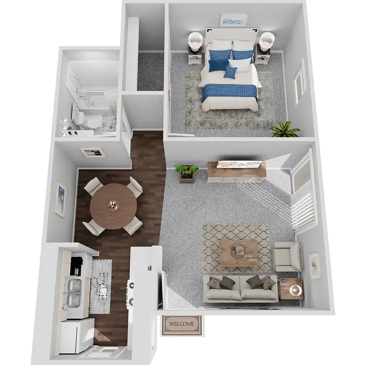 Floor plan 1 bedroom 1 bath