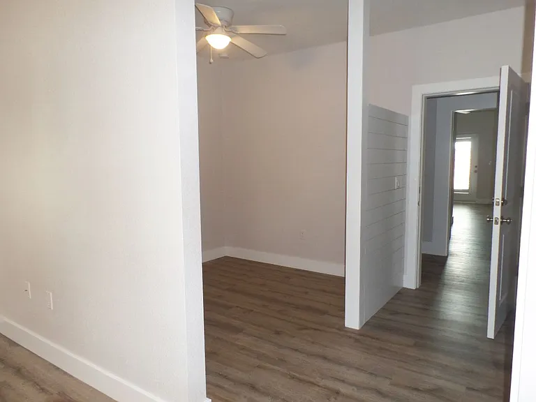 Front door and bedroom area