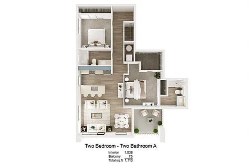 Floor plan Two Bedroom