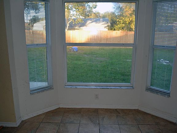 Breakfast nook overlooking the backyard.