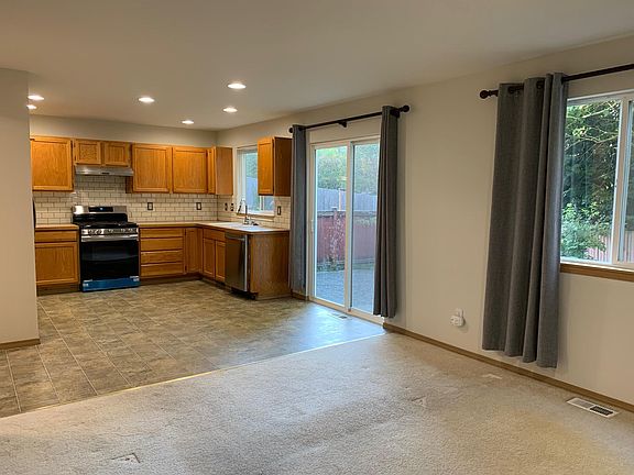 Kitchen and family room