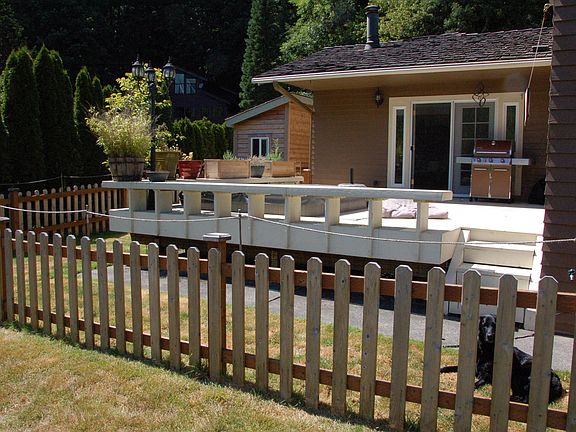 dog yard and hot tub deck