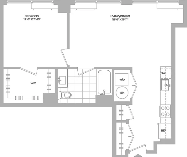 A15 -1x1 floor plan Hamilton Cove