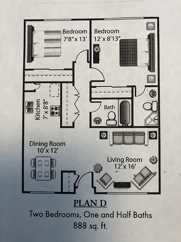 Floor plan 2 Bedroom 2 Bath