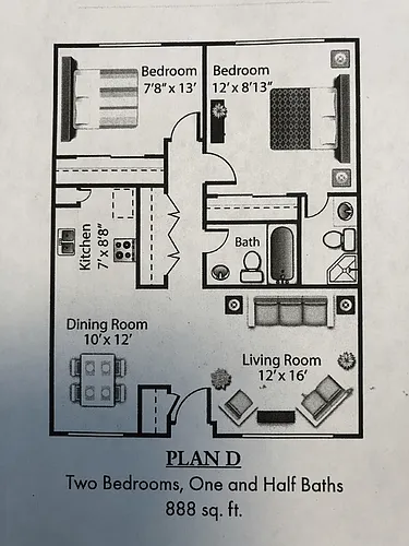 Floor plan 2 Bedroom 2 Bath