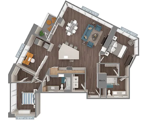 Floor plan B11D-1514sf-2