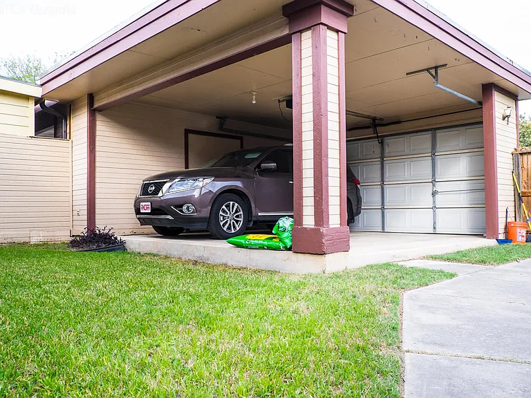 2 car covered garage