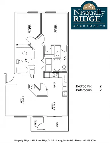 Floor plan 2 Bed 2 Bath A