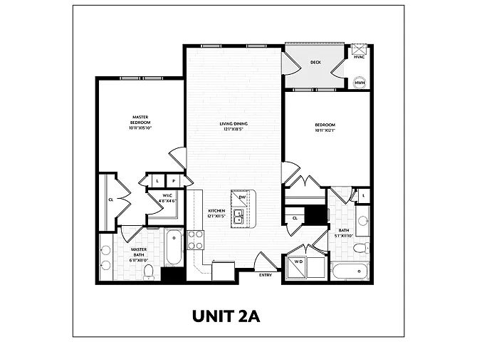 Floor plan 2 Bed/2 Bath-2A