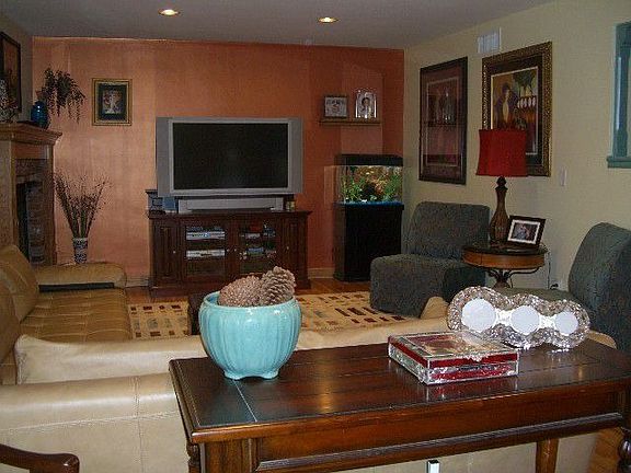 Living room with fireplace