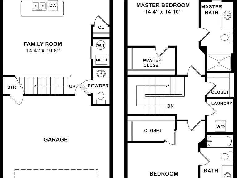 2 Bed Floorplan with dimensions