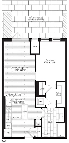 Floor plan 1 Bed/1 Bath