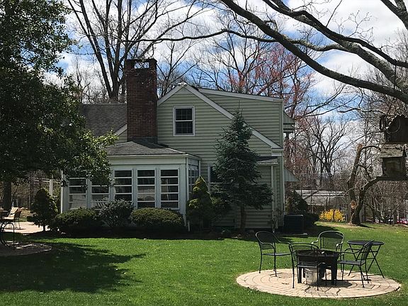 Backyard with fire pit area