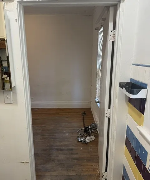 Door leading to bedroom from Jack and Jill bathroom