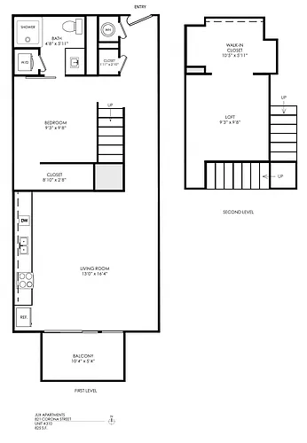 Floor plan 1+ Den/Office