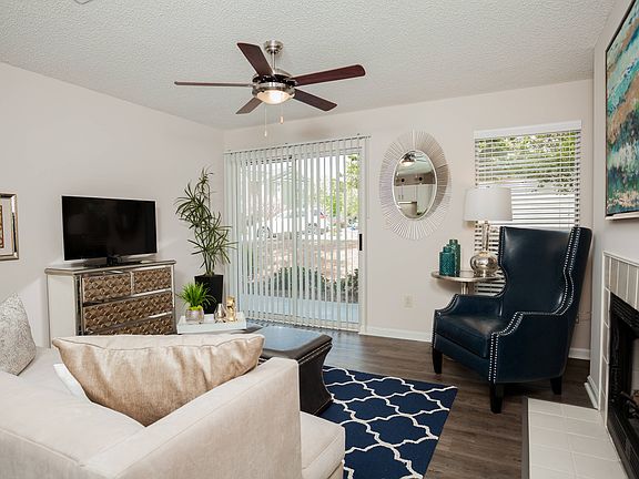 Living Room with Hardwood-Style Flooring