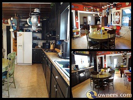 Very large eat-in kitchen.  Open beams, 9ft. ceilings.