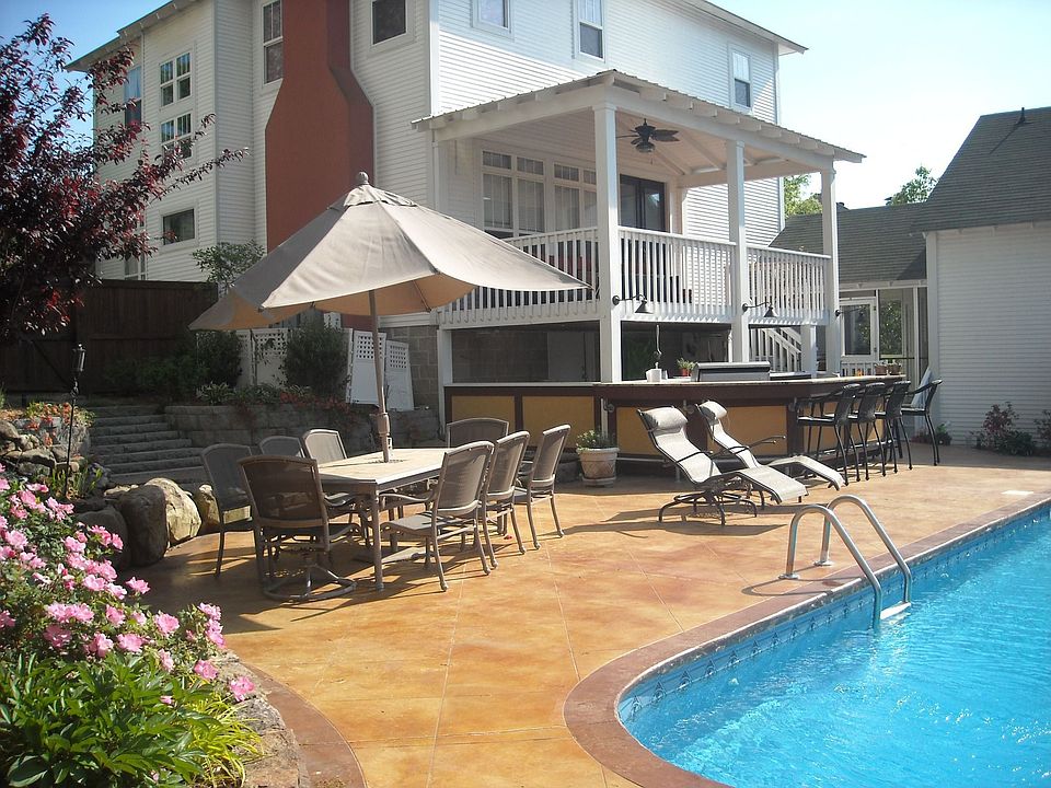 Backyard, kitchen, bar, pool