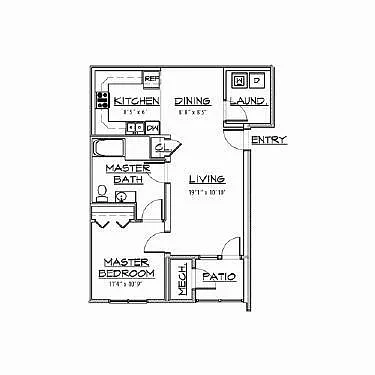 Floor plan 1 bedroom apartment