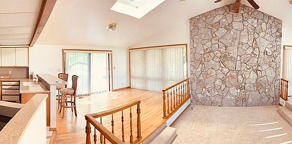 Living room and dining areas