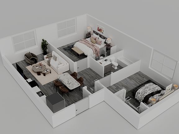 Spacious 2-bedroom, 1-bathroom floor plan ideal for everyday living and convenience.