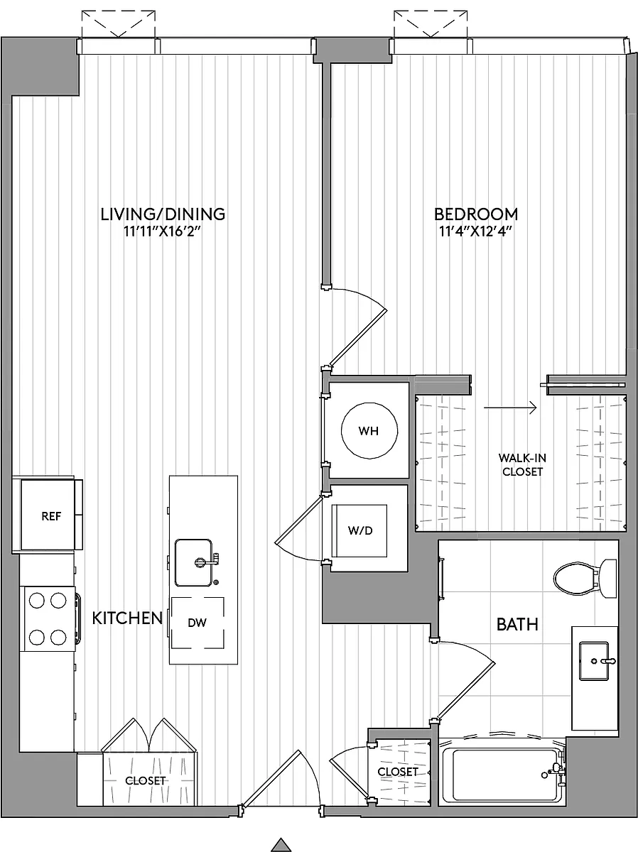 Floor plan 1-Bed-1-Bath-A30a
