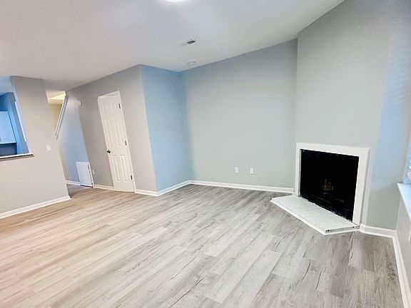 Living Room with wood burning fireplace