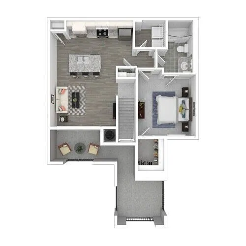 Floor plan 1x1A Skysuite w/sundeck