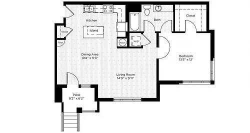 Floor plan 1C PATIO WEST