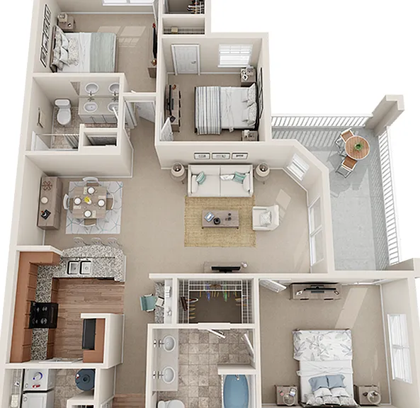 3x2- View at Legacy Oaks Apartments in Knightdale North Carolina NC Near Raleigh