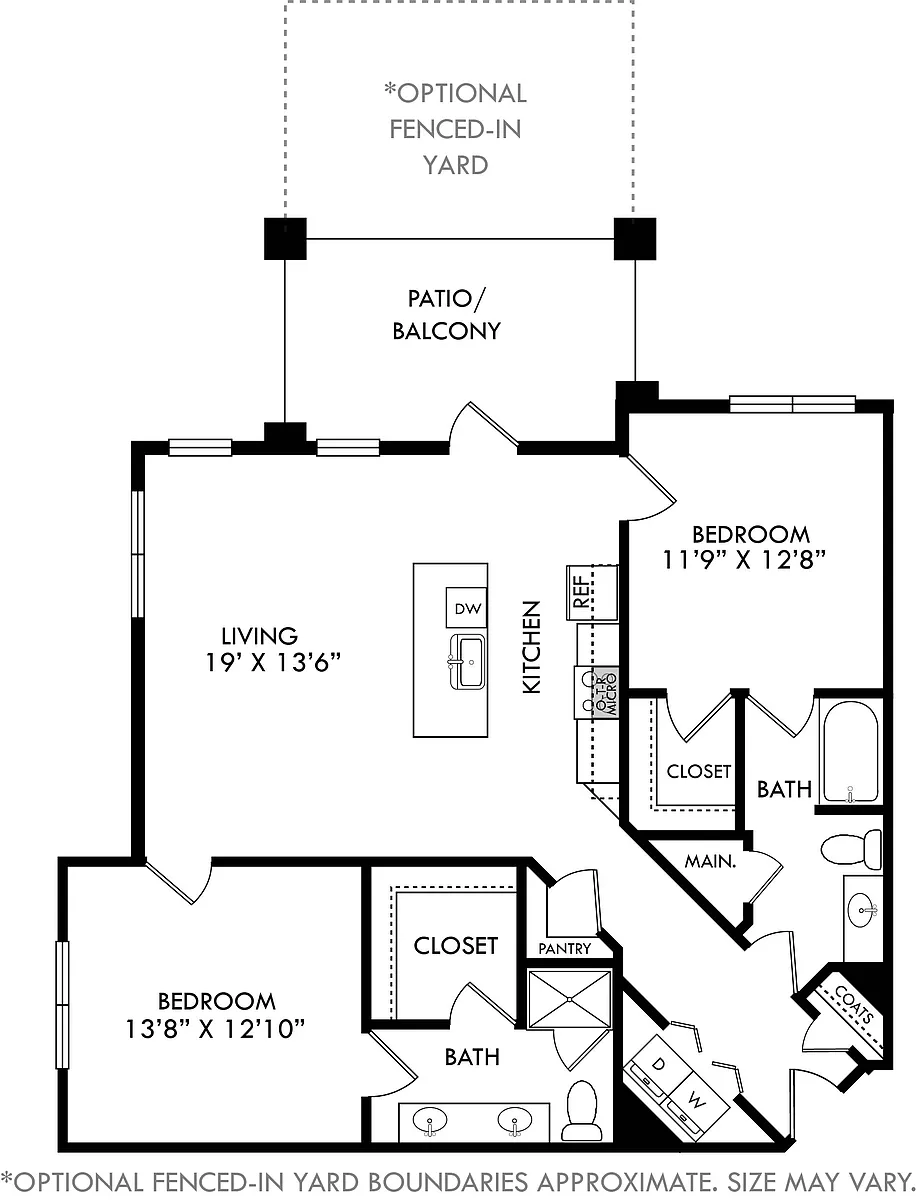 Floor plan Valentina with Fenced-In Yard