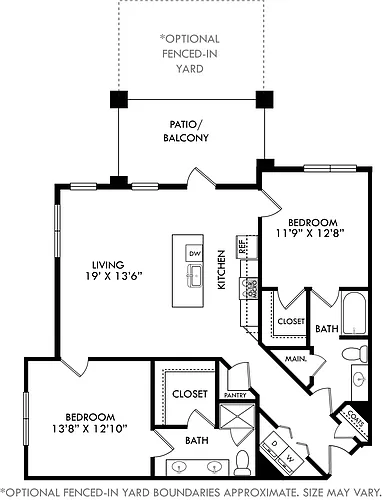 Floor plan Valentina with Fenced-In Yard