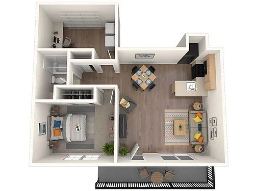 Floor plan 1x1 Deluxe