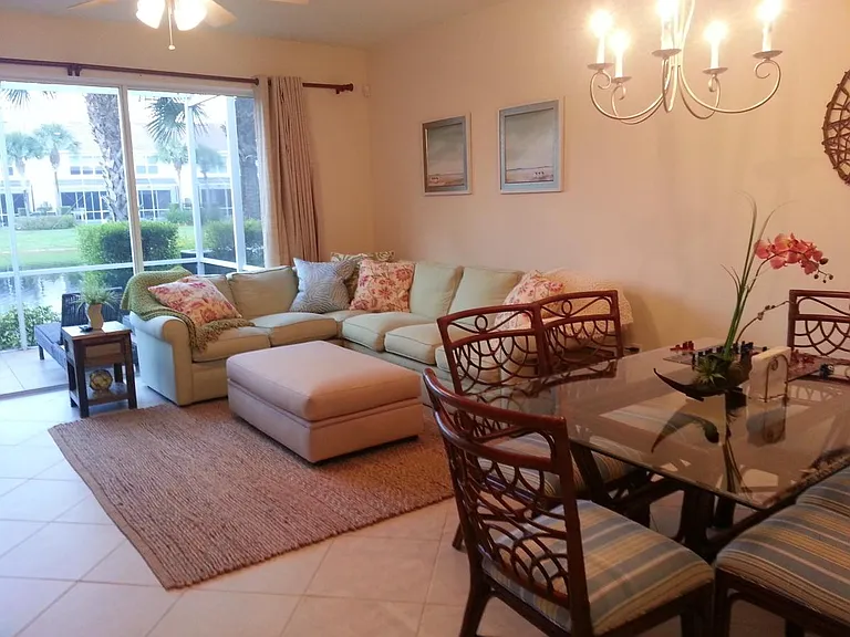 Large family room with open floor plan