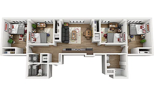 Floor plan 4X2 H