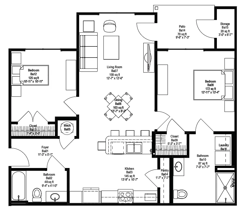 Floor plan 2 Bedroom