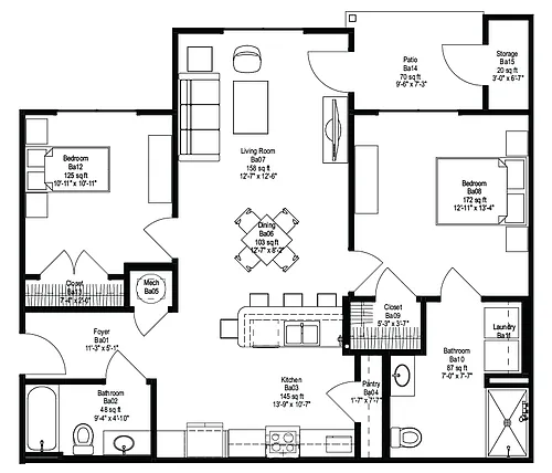 Floor plan 2 Bedroom