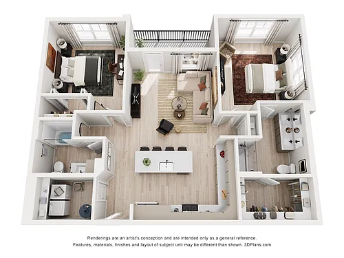 Floor plan Clover | 2 Bed | 2 Bath