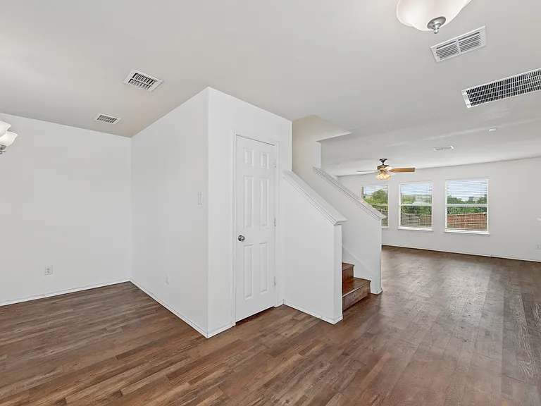 living room, hallway, and family room