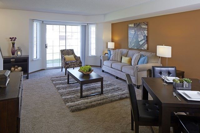Comfortable Living/Dining Room, with Walk-Out Patio to Priva