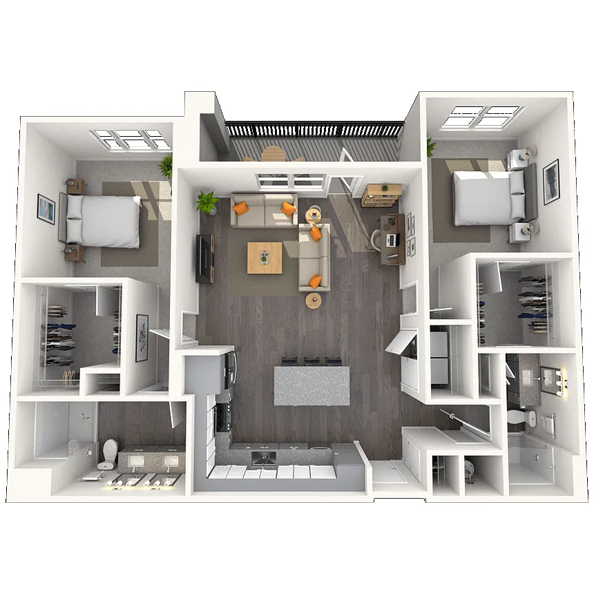 Floor plan B3.2 2x2 1344 SF
