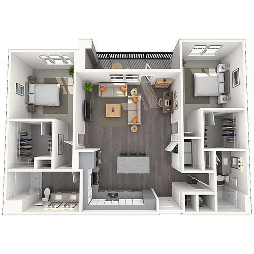 Floor plan B3.2 2x2 1344 SF