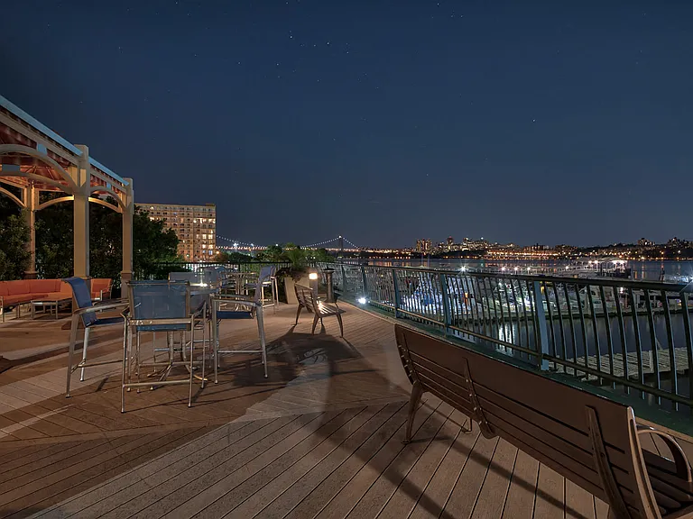 A stunning view of our deck at night