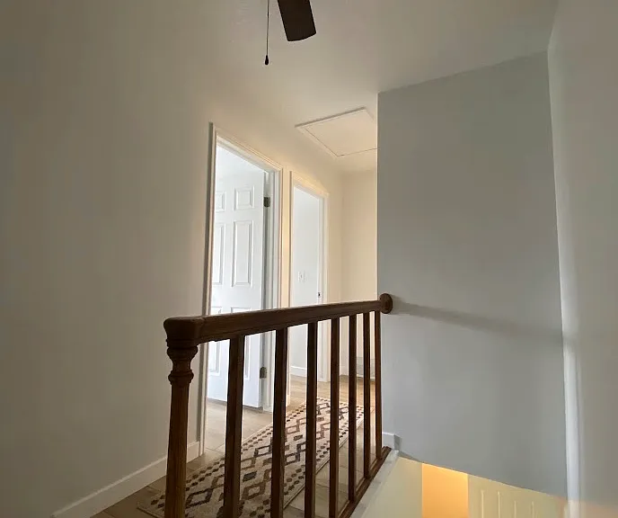 Upstairs hall outside two bedrooms.