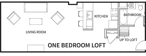 Floor plan Studio with Bedroom Loft