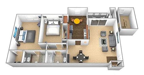 Floor plan 2 Bedroom 2 Bath