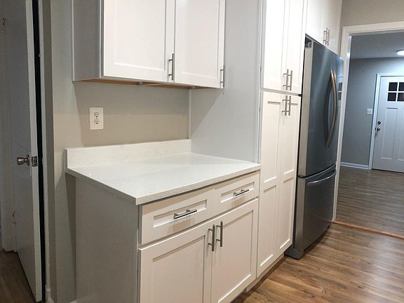 Plenty of cabinets for storage needs; and new stainless steal French door refrigerator.